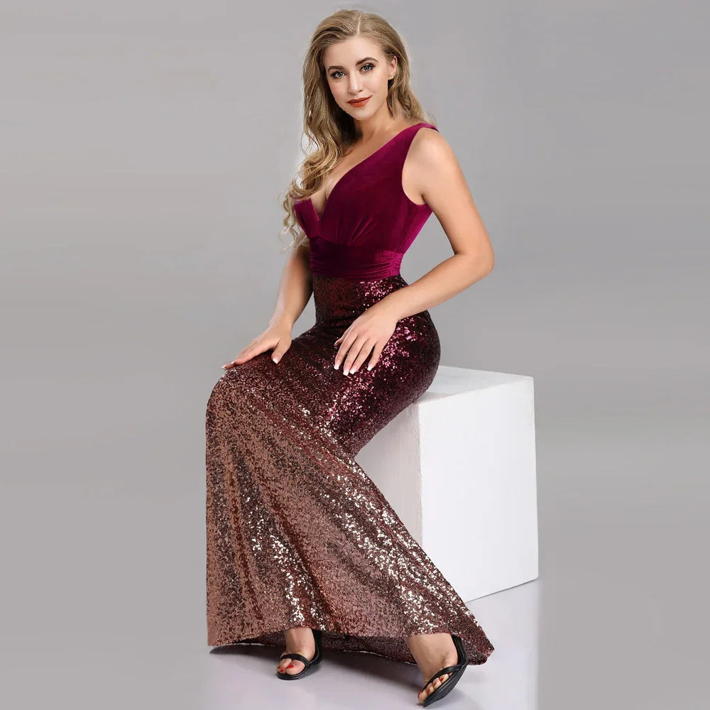 Sexy vintage Maxi Sequin cocktail Summer Dress Long Bridesmaid Prom Dresses for Women Casual Party club Bodycon Dress Vestidos