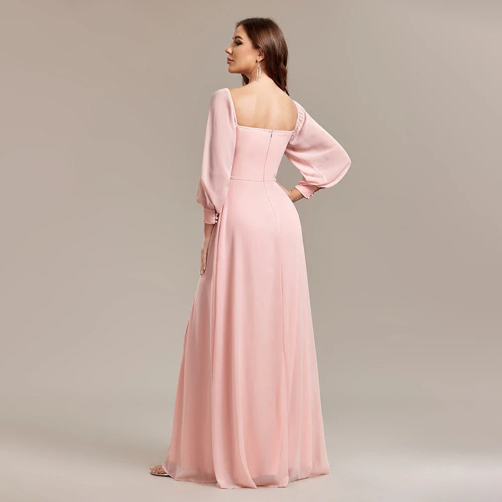 Red Pink Green Long Women's Prom Dress For Wedding Guest Woman Sexy Off Shoulder Formal Occasion Dresses Simple Fashion Clothing