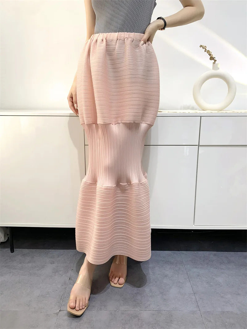 Pleated Skirt Female 2025 Summer Lantern Dress Slimming Pleated Skirt Women's Clothing Niche Design Cake Dress Women