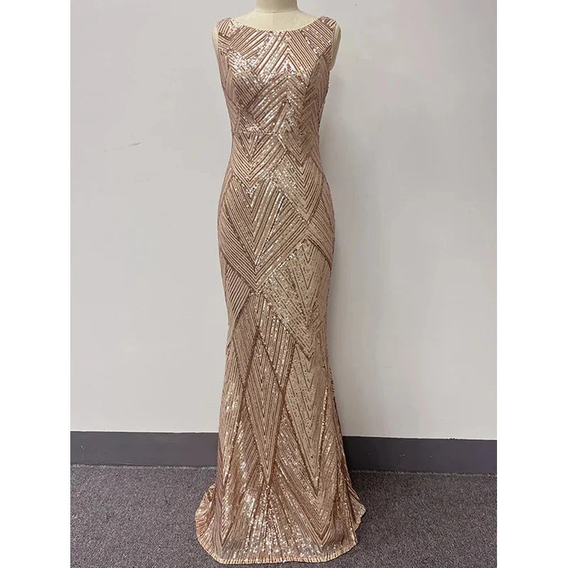 Sexy vintage sequin maxi summer dress women 2025 elegant luxury bodycon party dress ladies long prom evening dresses vestidos