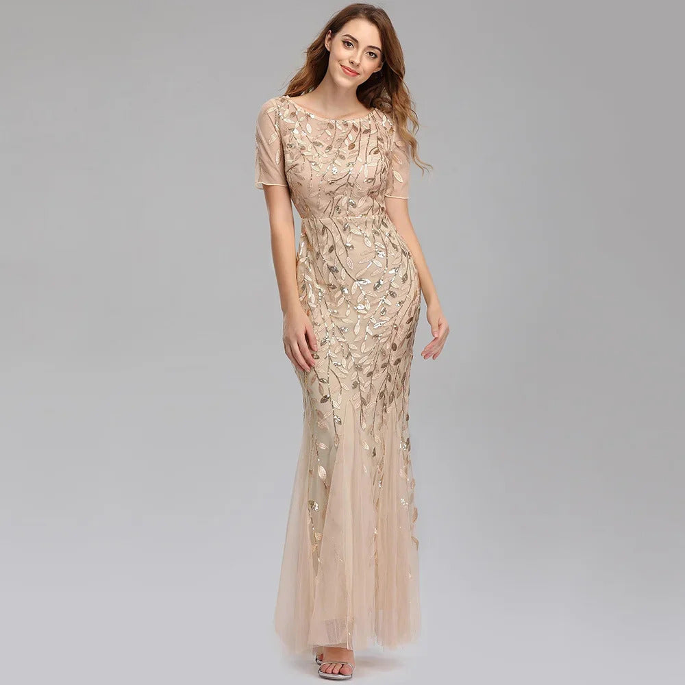 Sexy vintage Maxi Sequin cocktail Summer Dress Long Bridesmaid Prom Dresses for Women Casual Party club Bodycon Dress Vestidos