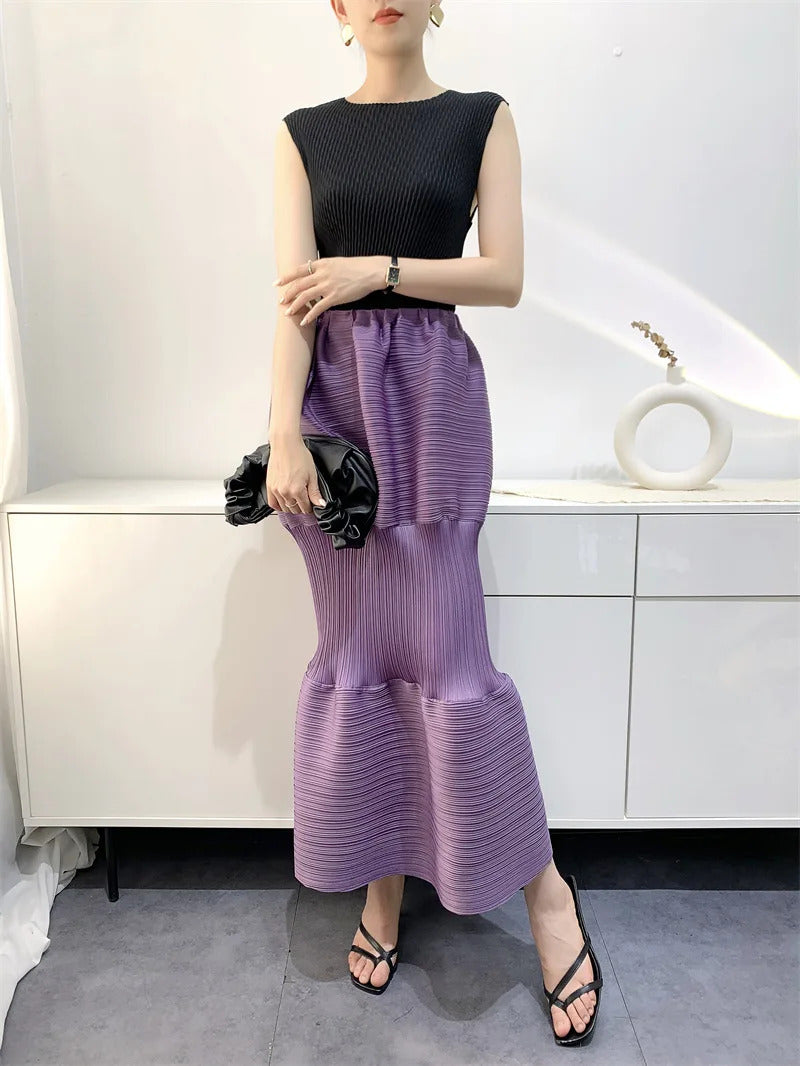 Pleated Skirt Female 2025 Summer Lantern Dress Slimming Pleated Skirt Women's Clothing Niche Design Cake Dress Women