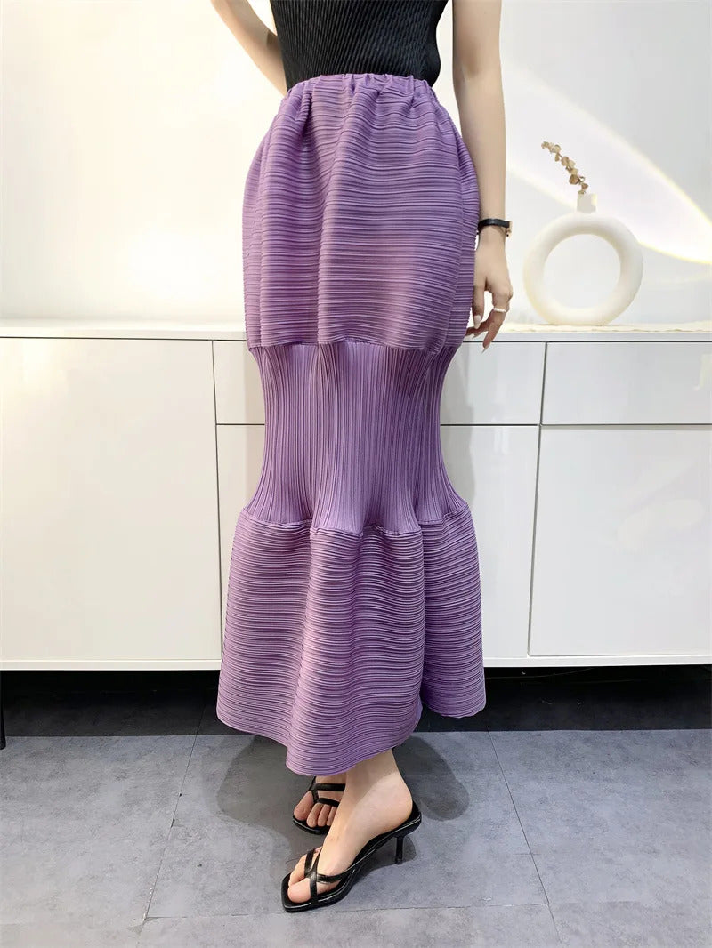 Pleated Skirt Female 2025 Summer Lantern Dress Slimming Pleated Skirt Women's Clothing Niche Design Cake Dress Women