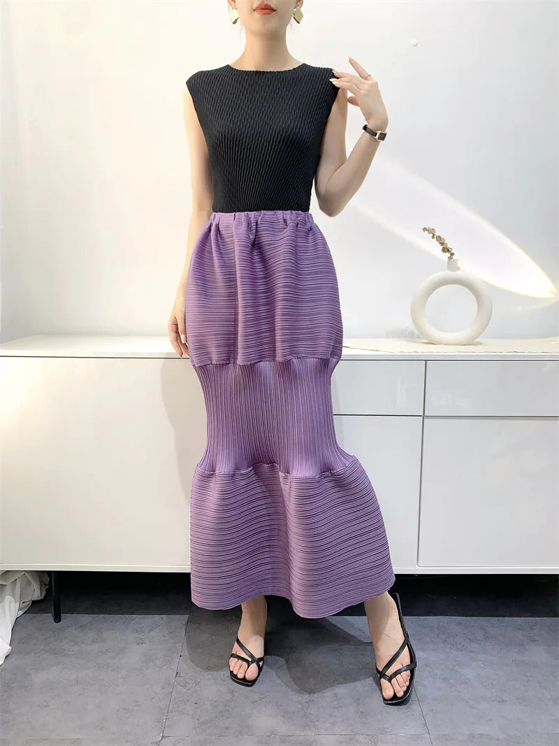 Pleated Skirt Female 2025 Summer Lantern Dress Slimming Pleated Skirt Women's Clothing Niche Design Cake Dress Women