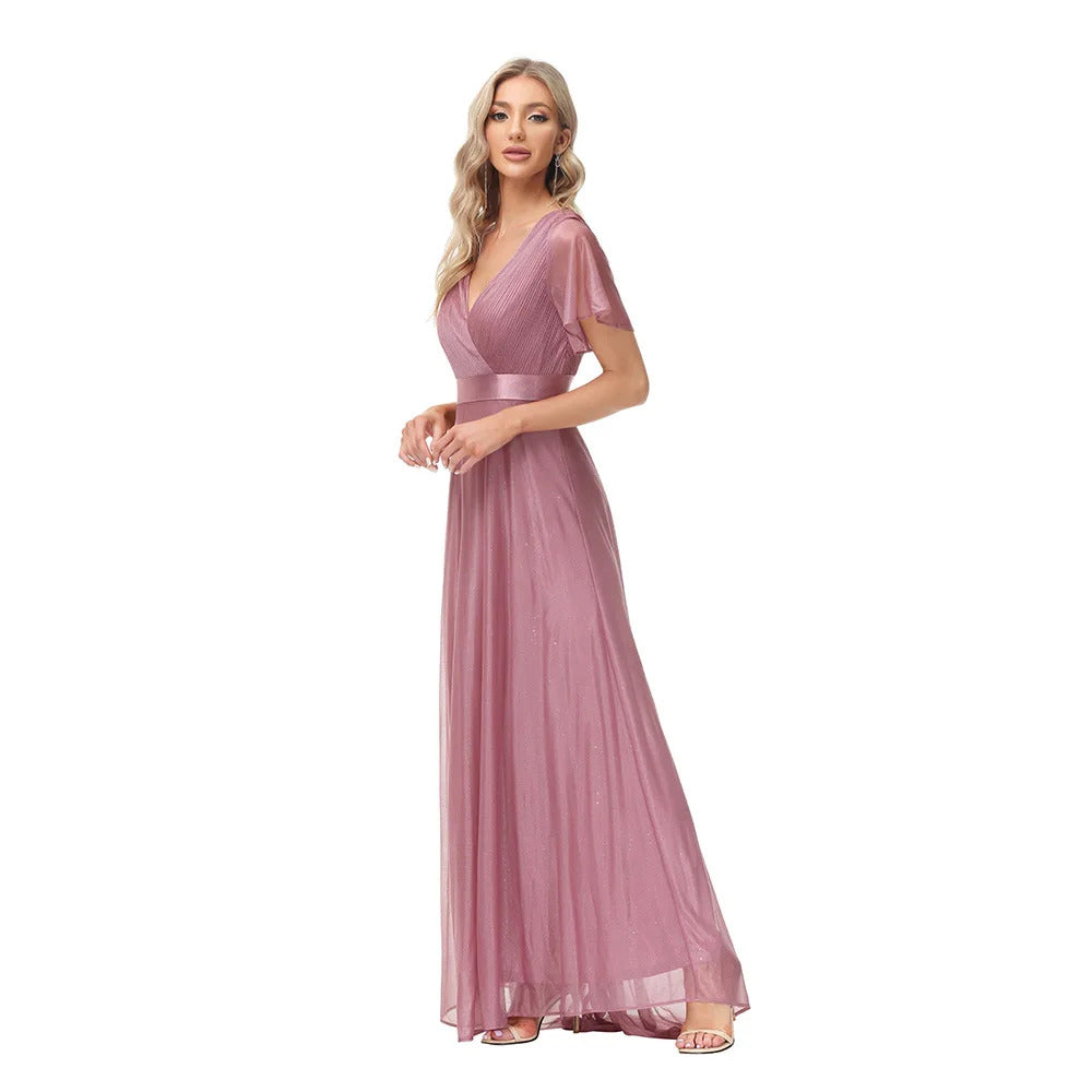 Sexy pink chiffon tulle maxi summer dress women casual vintage long bridesmaid prom dresses club bodycon party dress vestidos