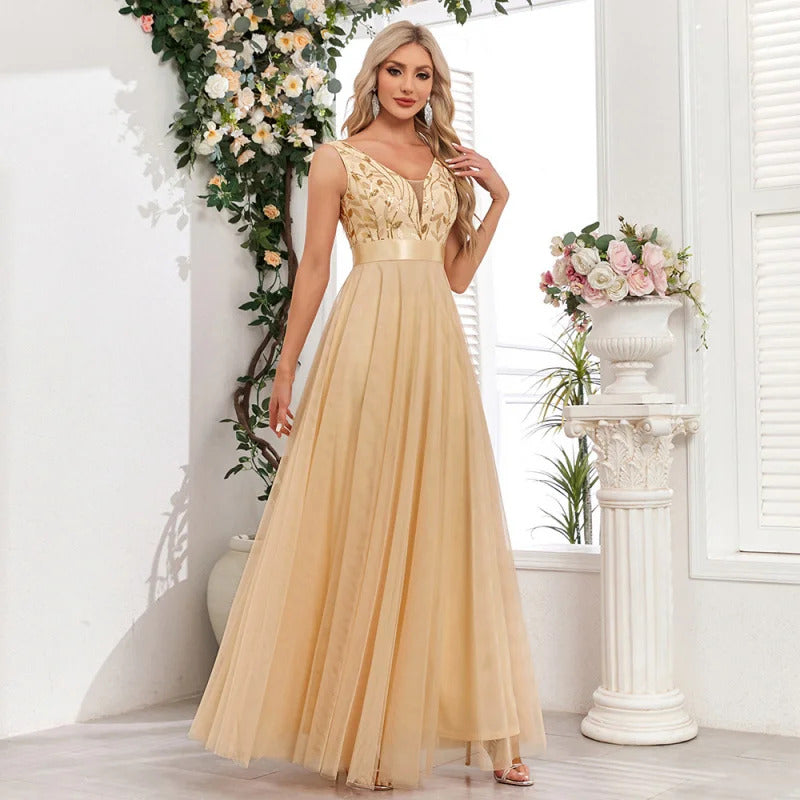 Sexy prom bridesmaid dresses for women elegant mesh birthday evening party dress woman backless maxi sequin summer dress vestido