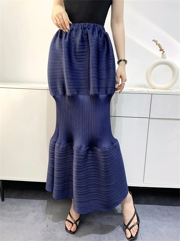 Pleated Skirt Female 2025 Summer Lantern Dress Slimming Pleated Skirt Women's Clothing Niche Design Cake Dress Women