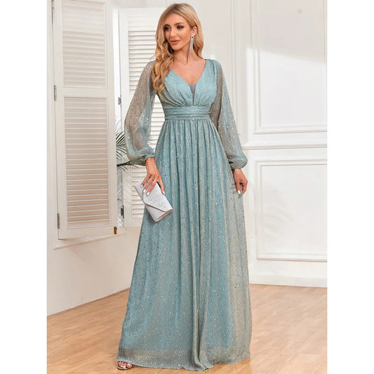 Sexy see through maxi sequin summer dress women 2025 elegant prom long evening dresses woman luxury birthday party dress vestido