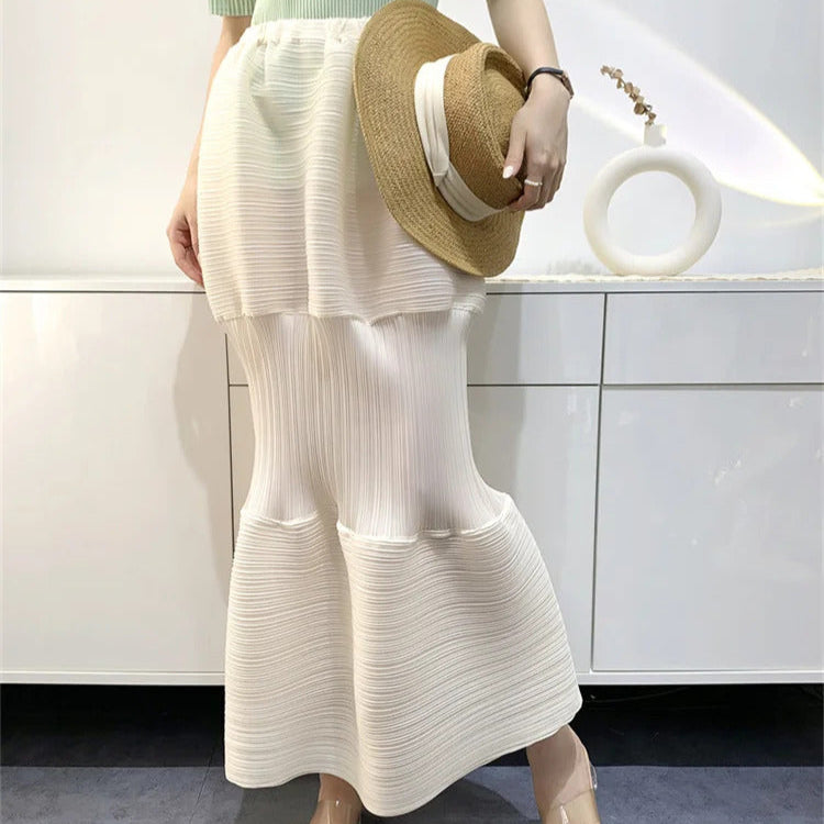 Pleated Skirt Female 2025 Summer Lantern Dress Slimming Pleated Skirt Women's Clothing Niche Design Cake Dress Women