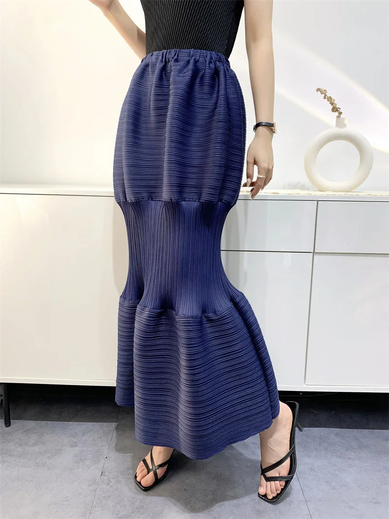 Pleated Skirt Female 2025 Summer Lantern Dress Slimming Pleated Skirt Women's Clothing Niche Design Cake Dress Women