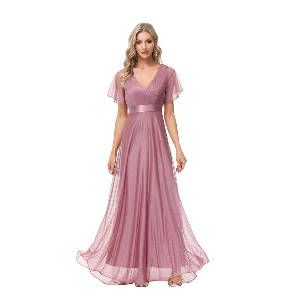 Sexy pink chiffon tulle maxi summer dress women casual vintage long bridesmaid prom dresses club bodycon party dress vestidos