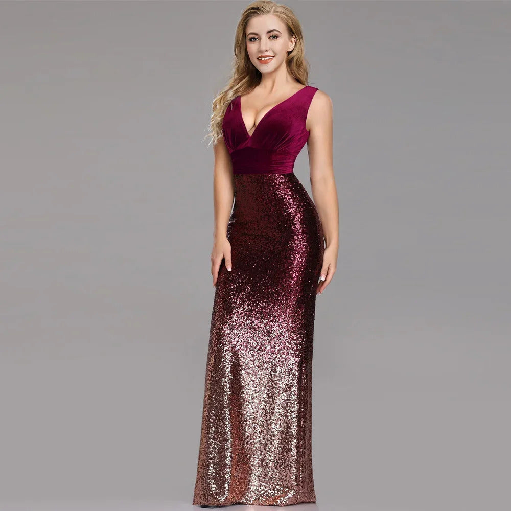 Sexy vintage Maxi Sequin cocktail Summer Dress Long Bridesmaid Prom Dresses for Women Casual Party club Bodycon Dress Vestidos