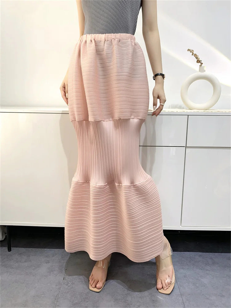 Pleated Skirt Female 2025 Summer Lantern Dress Slimming Pleated Skirt Women's Clothing Niche Design Cake Dress Women