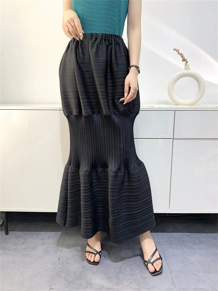 Pleated Skirt Female 2025 Summer Lantern Dress Slimming Pleated Skirt Women's Clothing Niche Design Cake Dress Women