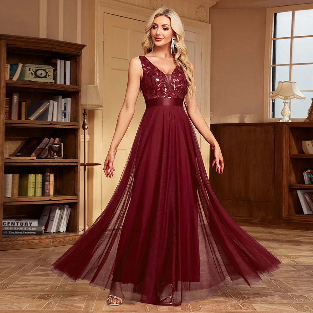 Sexy prom bridesmaid dresses for women elegant mesh birthday evening party dress woman backless maxi sequin summer dress vestido