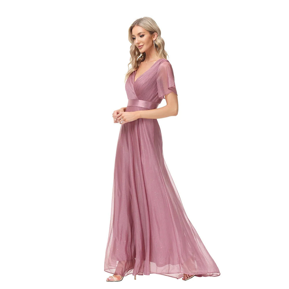 Sexy pink chiffon tulle maxi summer dress women casual vintage long bridesmaid prom dresses club bodycon party dress vestidos