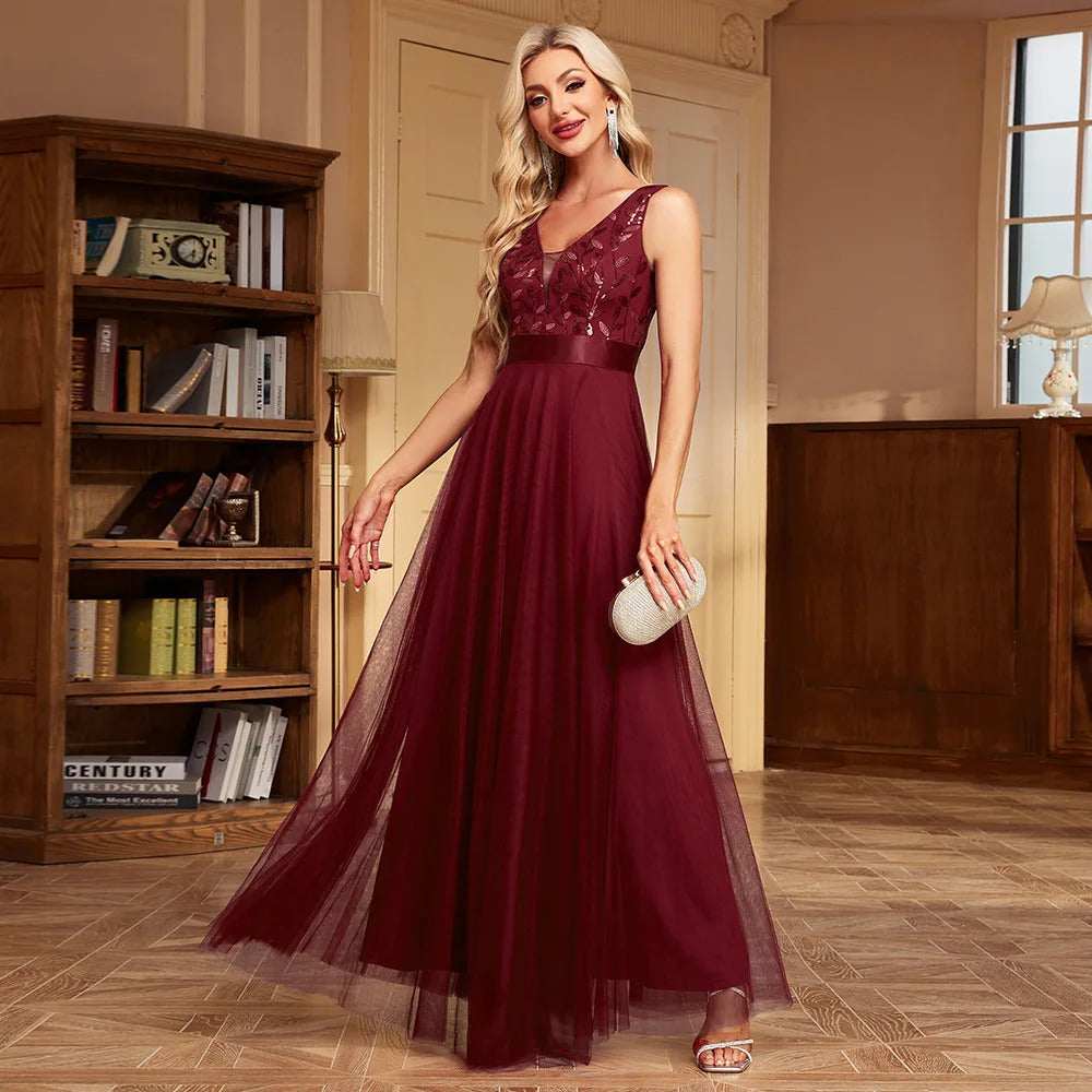 Sexy prom bridesmaid dresses for women elegant mesh birthday evening party dress woman backless maxi sequin summer dress vestido